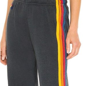 Aviator Nation joggers. Charcoal stripe. Small